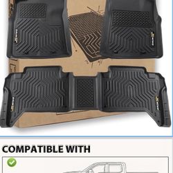 All Weather Floor Mats Heavy Duty - Compatible With Double Cabs & 2005-2015 Toyota Tacoma