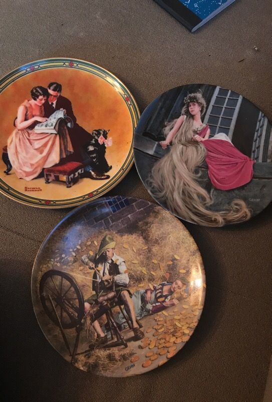 3 rare decorative plate lake new