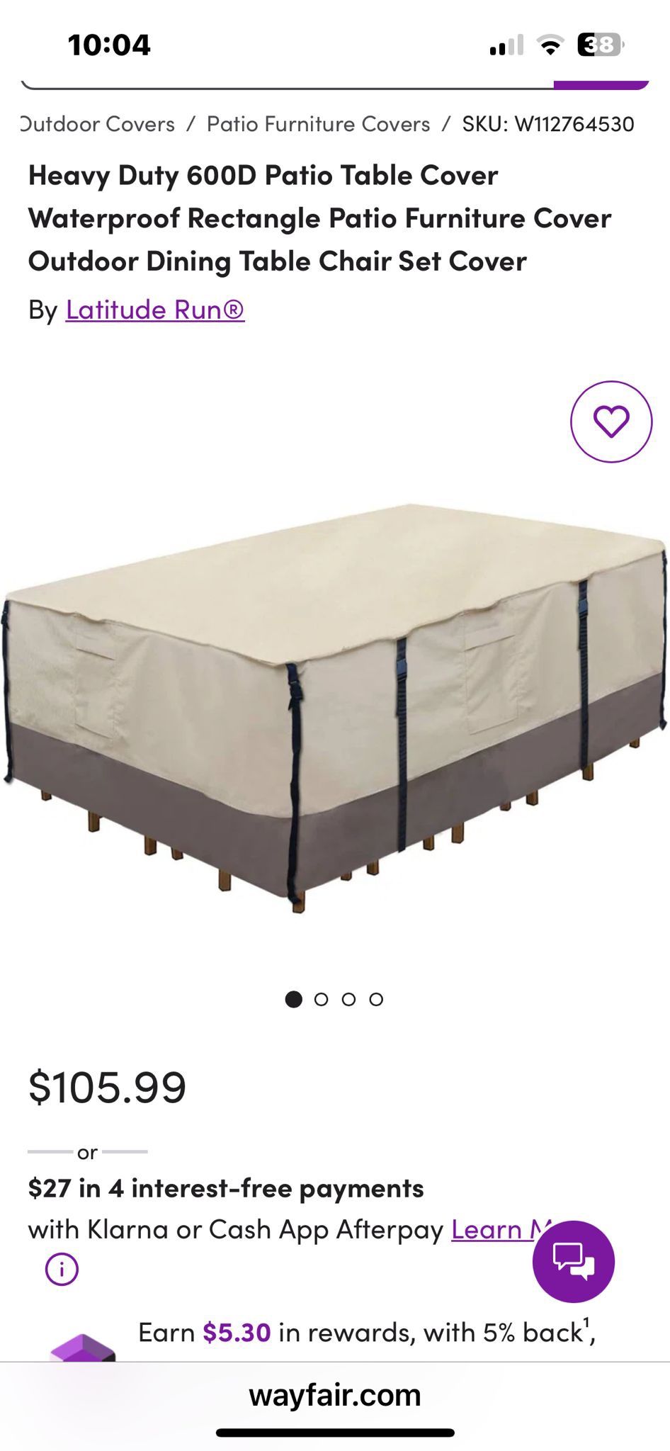 Heavy Duty 600D Patio Table Cover Waterproof Rectangle Patio Furniture Cover Outdoor Dining Table Chair Set Cover