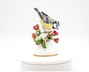 Franklin Porcelain 1981 Pete Basset “The Blue Tit” Bell – Bird & Blossom Japan