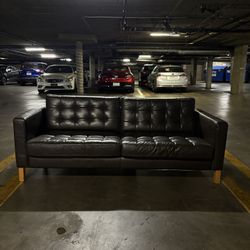 IKEA Leather Couch Dark Brown 