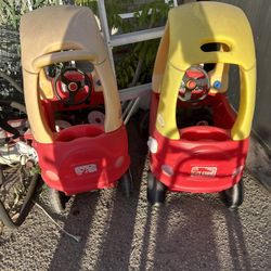 Toddlers push carts