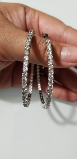 Cubic zirconia Hoops arracadas