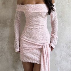 Short cute pink dress
