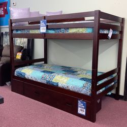 💥HUGE Ashley Furniture Blowout Sale!💥 Twin Twin Bunkbed W/ Slats Brand New In Box! $50 Down Takes It Home Today!