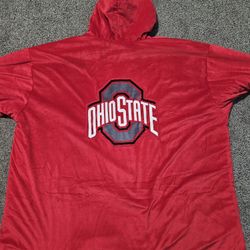 Ohio State Buckeyes The Comfy Sherpa Lined Wearable Blanket Hoodie Red OS