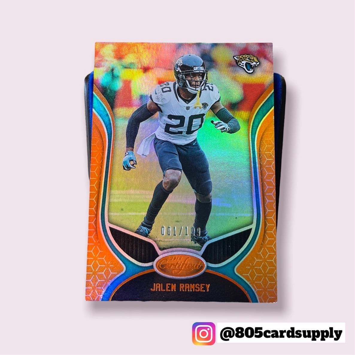 2019 Jalen Ramsey Jaguars Panini Certified Mirror Orange Numbered 1 Out Of 199!