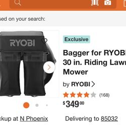 Grass Catching Bags And Frame For 30” Ryobi Riding Lawnmower
