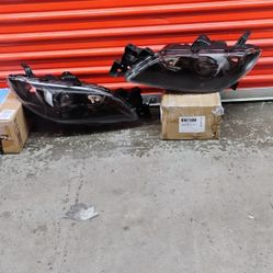 Smoked headlights with spotlight for mazda 3 sedan 4 door 2004_2009