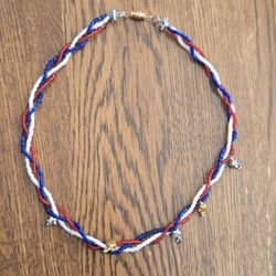 Beaded 4th Of July Necklace 