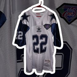Mitchell & Ness Dallas Cowboys Emmitt Smith 1994  white jersey with 75th anniversary patch
