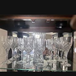 Crystal  Glasses 40 Takes All With Crystal  Vase 