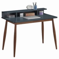 Gray Solid Wood Writing Desk