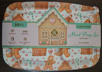 New Pink Gingerbread 30 Piece Meal Prep Set