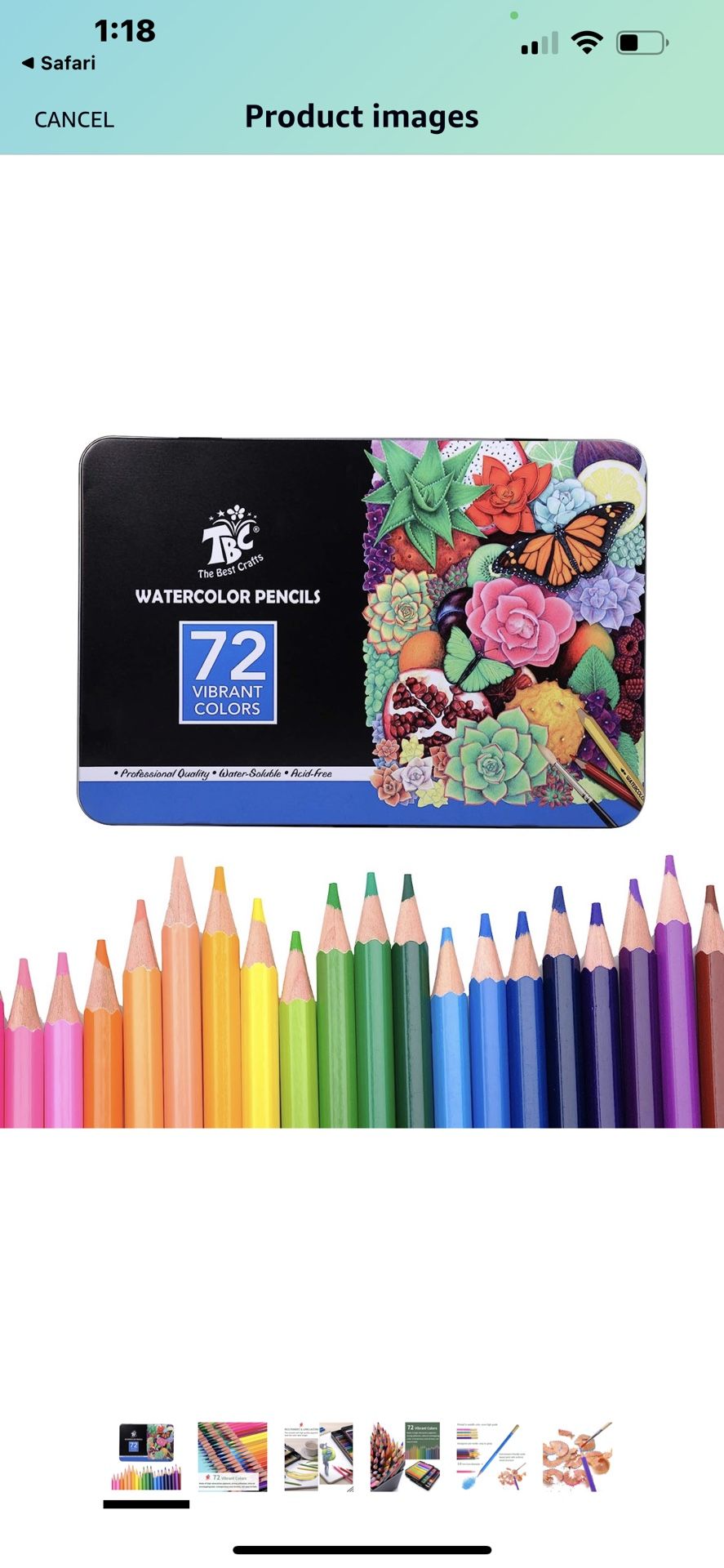 TBC The Best Crafts Watercolor Pencils,72 Professional Color Pencil Set for Adult and Kids, Art Drawing Pencils for Coloring,Painting. $15