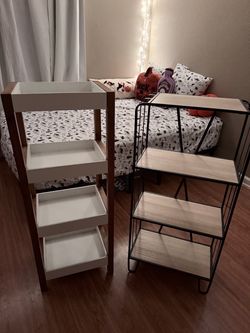 Two Small Storage Shelving Units