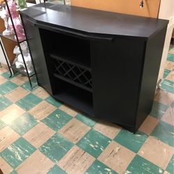 Modern Black Wine Buffet w/ Rack (Retail $350)
