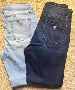 Guess blue jeans, Size 30"  2 pairs of skinny Guess Jeans for $5.00
