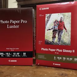 2 Packs Large Size Photo Paper (13” x 19” Luster & Glossy)
