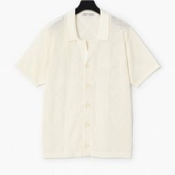 Kith Crochet Knit Button-Down Sweater Shirt Size Large