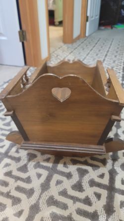 vintage rocking crib for doll. 