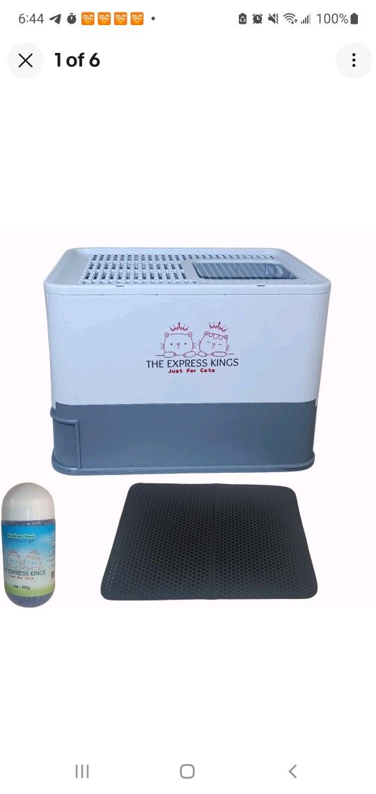 🐱 Brand New Express Kings Enclosed Cat Litter Box Set – Includes Mat, Scoop & Deodorizer