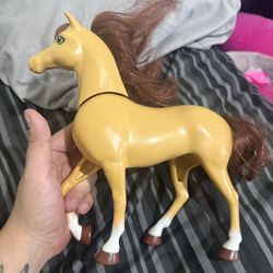 Barbie Hugs N Plays Barbie Horse, Moveable Head, Brown Mane, No Reins or Saddle