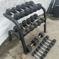 Dumbbell Set With Rack & Adjustable Bench
