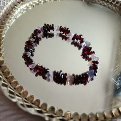 Garnet & Fluorite Crystal Bracelet