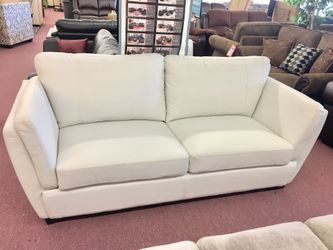 🇺🇸 White Leather Sofa Loveseat Set $50 Down Takes It Home!