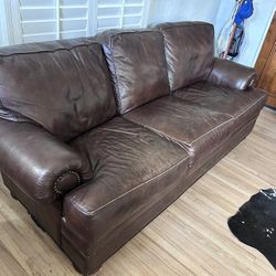 Brown Leather Sofa