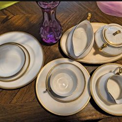 Homer Laughlin 18 Caret Gold Rim Plated China