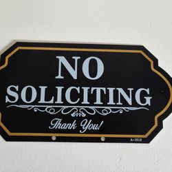 No Soliciting Front Door Sign. No Solicitor Sign. 