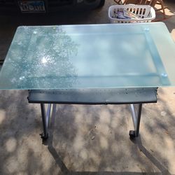 Glass computer desk