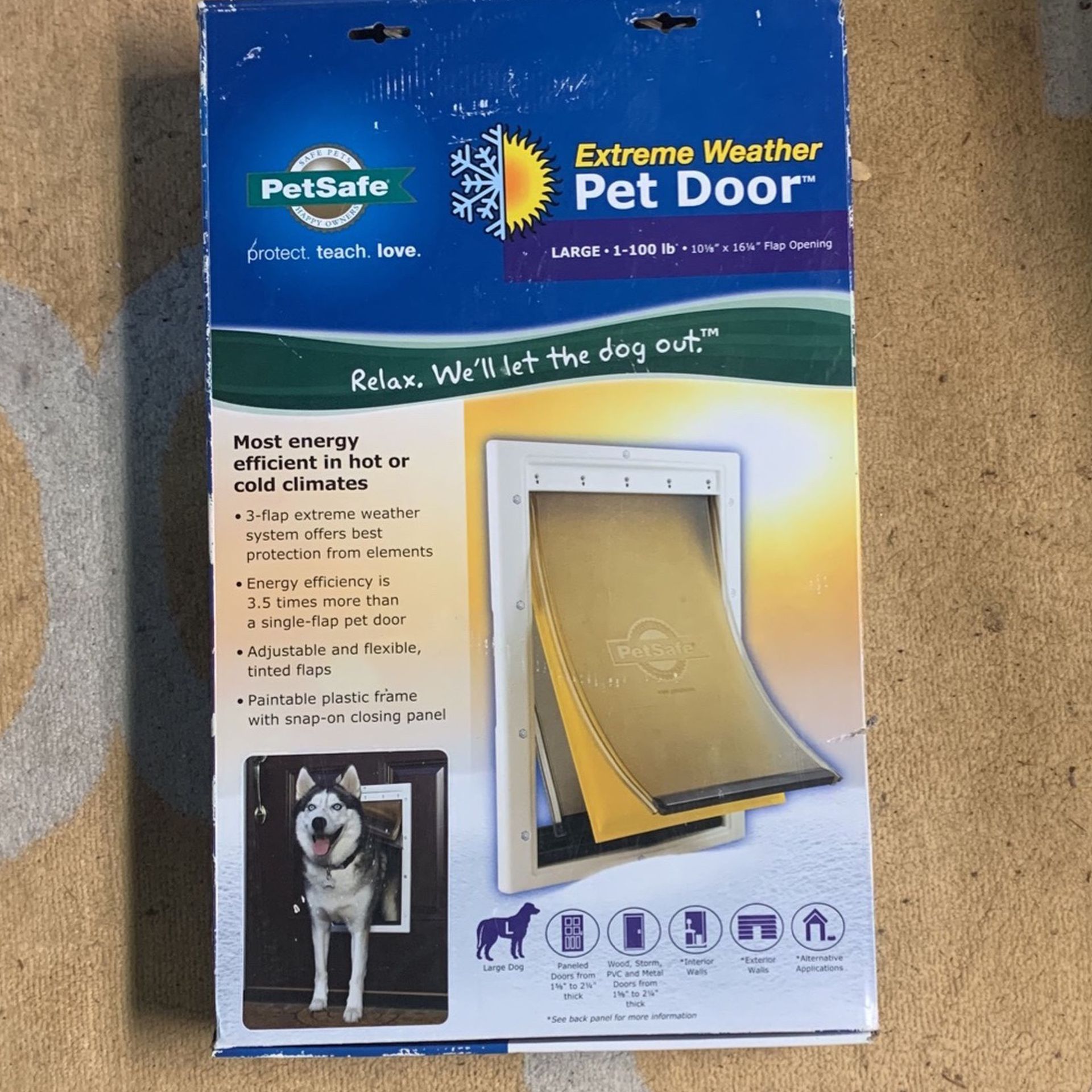 PetSafe Extreme Weather Pet Door Large 10 1/8” x 16 1/4” Opening