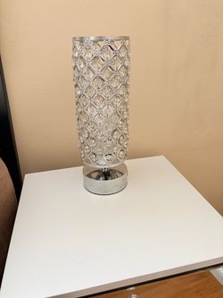 Pair of Crystal Bead Cylinder Table Lamp - set of two