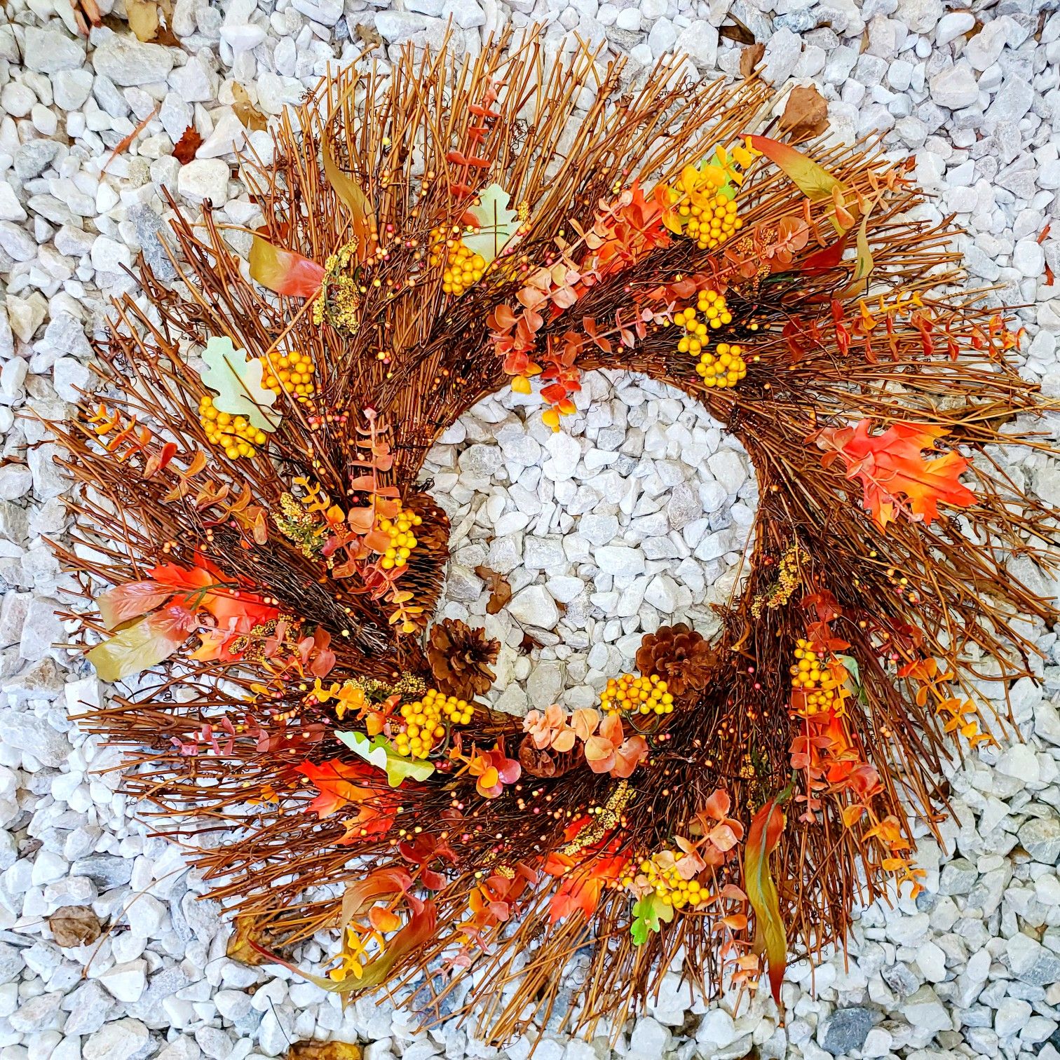 Vintage Seasonal Fall Handcrafted Decorative Wreath