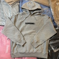 FW23 Supreme Motion Logo Hooded Sweatshirt ‘Heather Grey’