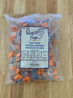Ear plugs. Hypoallergenic  bag of 200 pairs