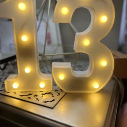 13th Birthday Decorations- Numbers Lights