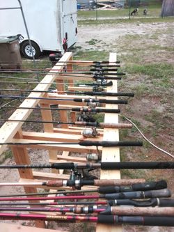 Collection of fishing poles