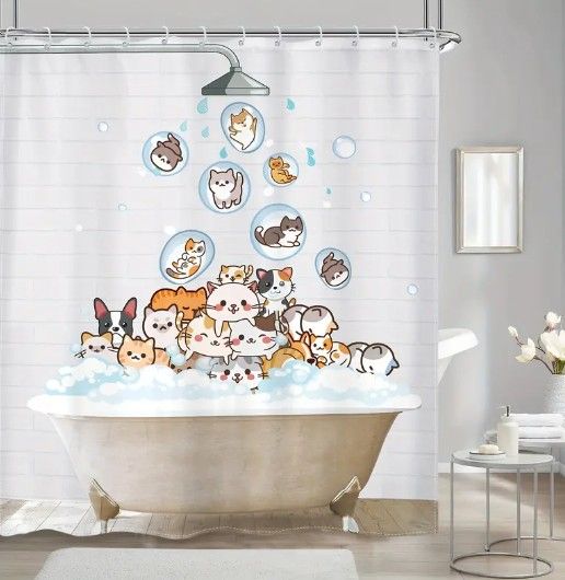 "Raining Kitties" Shower Curtain