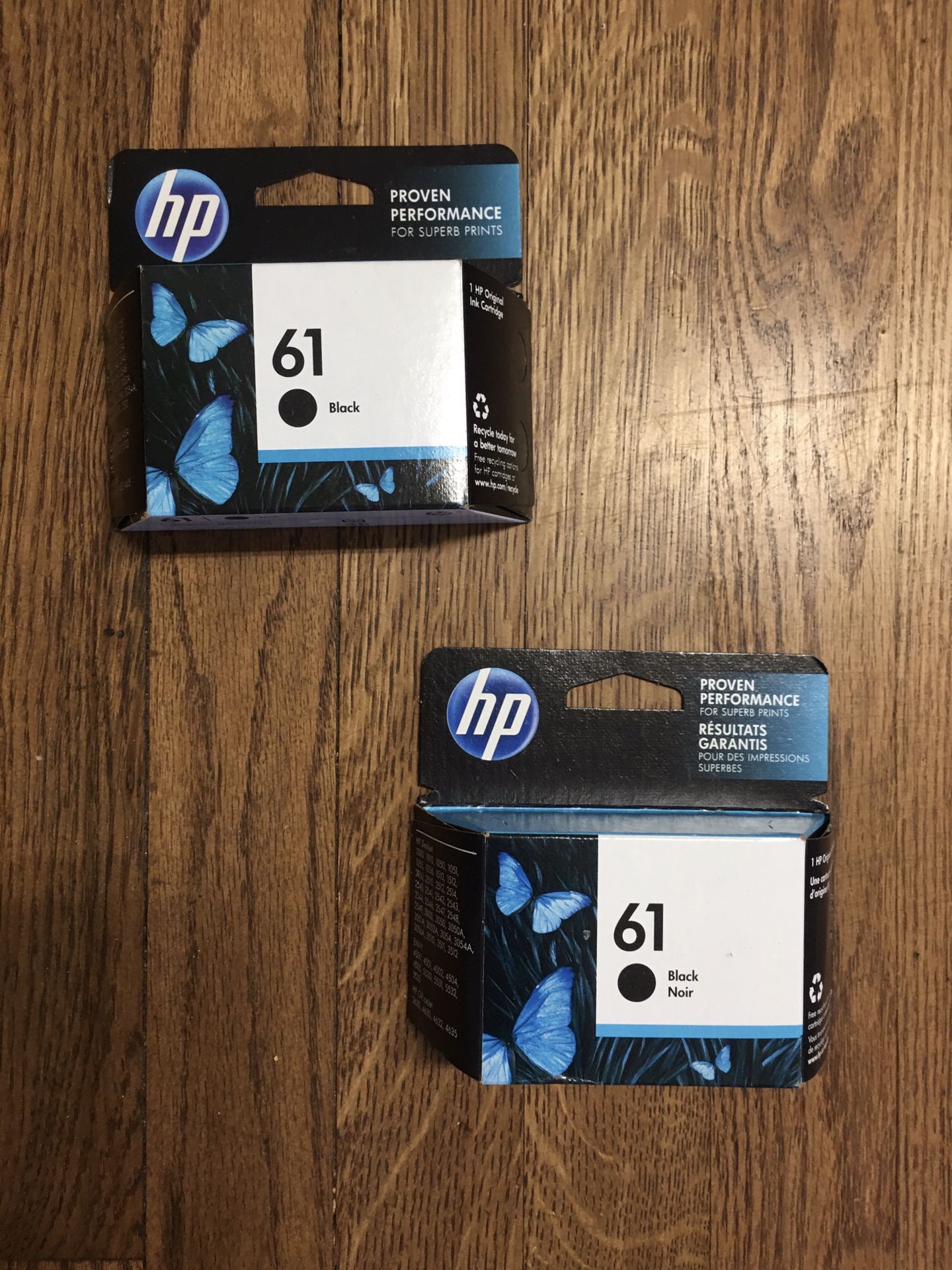 2 BRAND NEW HP 61 GENUINE PRINTER INK-BLACK-EXP2022