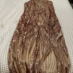 Rose Gold Sequin Dress 