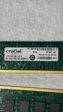 Crucial 8GB 1Gx54 DDR3 1600 UDIM 240