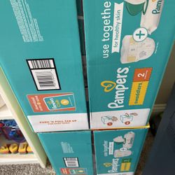 Selling 180 Size 2 And 210 Size 1 Boxes Of Pampers Swaddlers
