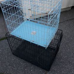 Two large pet crates cage animal cat dog