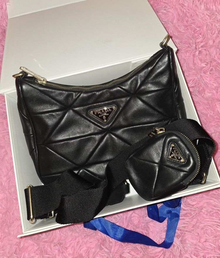 Prada Lambskin Leather Crossbody Bag