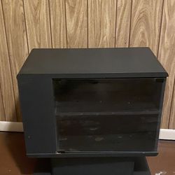 Tv And Media Stand Black Glass Front