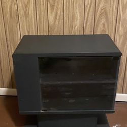 Tv And Media Stand Black Glass Front